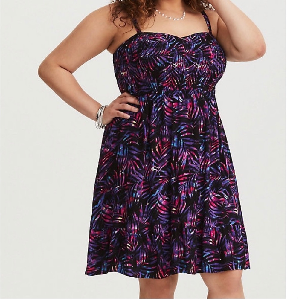 SMOCKED SWEETHEART DRESS PLUS SIZE 1X TORRID
